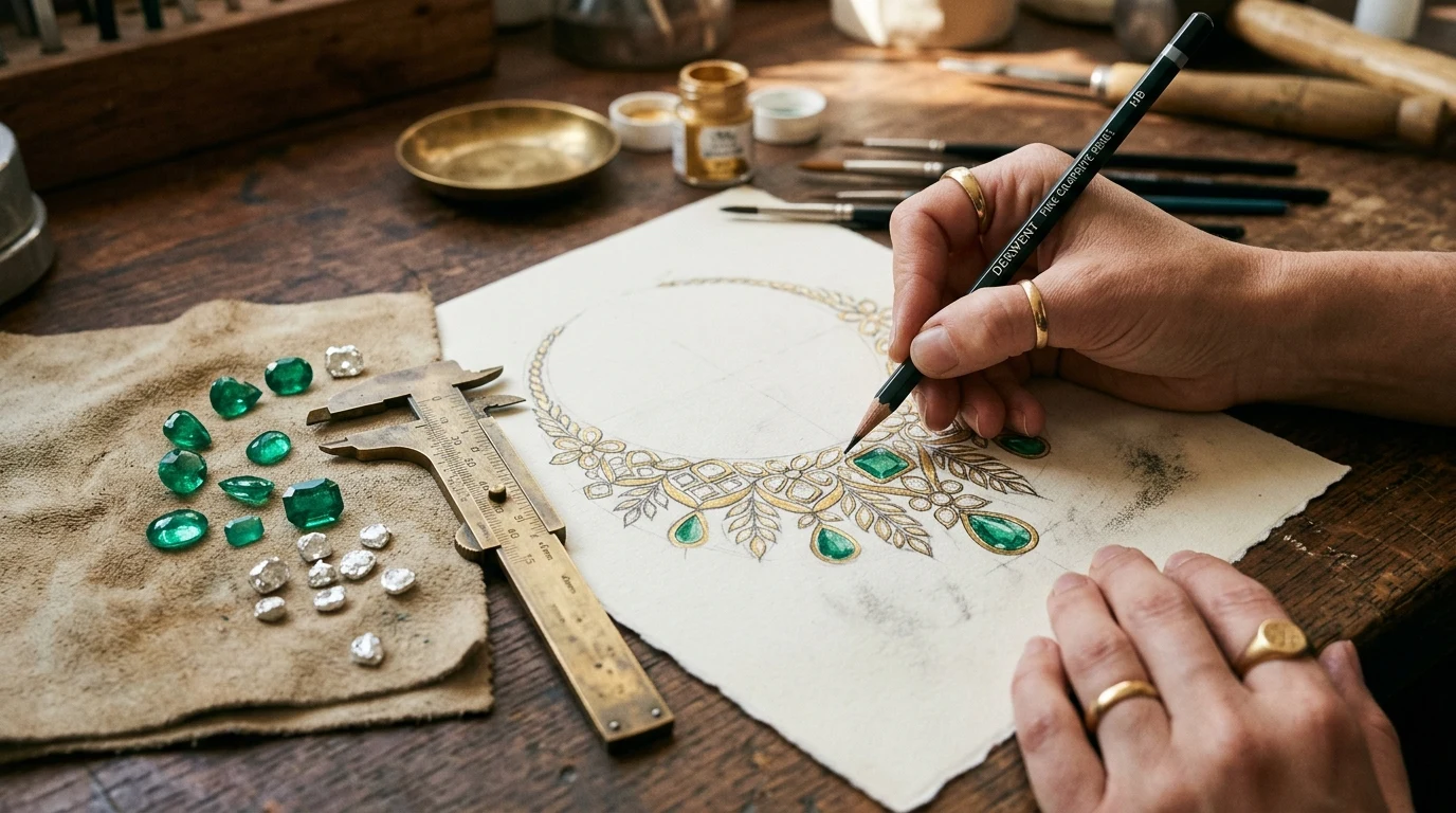 KEVOOR Custom Jewellery Design Sketch & Atelier Handcraft
